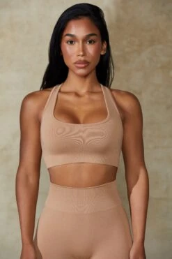 Cut Out Define Luxe Sports Bra In Warm Taupe 15 Cut Out Define Luxe Sports Bra In Warm Taupe -Core Fit Shop BT0666 7 Mindset Beige Cut Out Sports Bra
