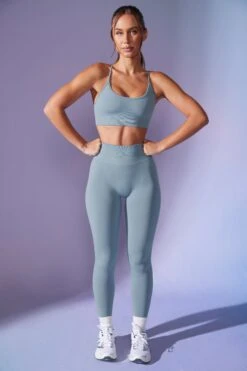 High Waist Define Luxe Leggings In Denim Blue -Core Fit Shop BT0668 1 Power Slate Blue Leggings