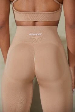 High Waist Define Luxe Leggings In Warm Taupe -Core Fit Shop BT0668 7 Power Beige Leggings