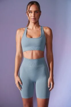 High Waist Define Luxe Biker Shorts In Denim Blue -Core Fit Shop BT0670 3 In Shape Slate Blue Biker Shorts f902bf55 2f01 4006 8e2f 963d68af0901