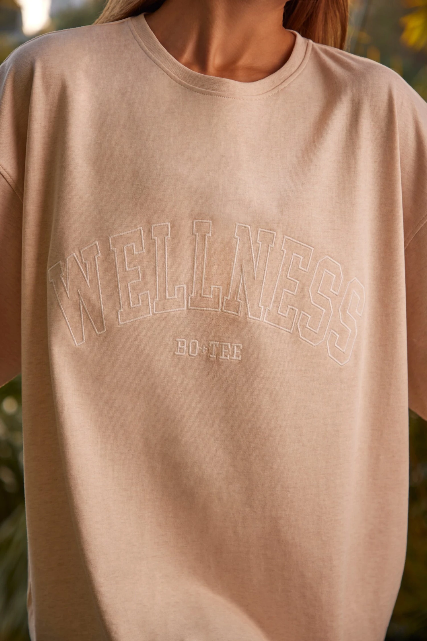 Oversized Short Sleeve T-Shirt In Heather Oat 6 Oversized Short Sleeve T-Shirt In Heather Oat - Image 4