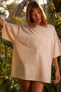 Oversized Short Sleeve T-Shirt In Heather Oat 15 Oversized Short Sleeve T-Shirt In Heather Oat -Core Fit Shop BT0781 7 RestDay Heather Oat Oversized T shirt