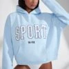 Oversized Hooded Sweatshirt In Baby Blue -Core Fit Shop BT0802 4 Varisty Light Blue Jumper