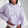 Oversized Hooded Sweatshirt In Lavender -Core Fit Shop BT0802 6 Varisty Lilac Hoodie
