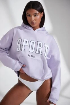 Oversized Hooded Sweatshirt In Lavender
