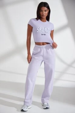 Wide Leg Embroidered Back Joggers In Lavender 14 Wide Leg Embroidered Back Joggers In Lavender -Core Fit Shop BT0825 3 Athletics Lilac Wide Leg Joggers With Embroidery 217e259d 9021 414e a77e b797318a2940