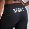 Wide Leg Embroidered Back Joggers In Black -Core Fit Shop BT0825 6 Athletics Black Joggers 288e1dc9 aab0 4cda a766 d14843367af0