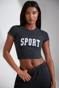 Cap Sleeve Baby Tee In Black