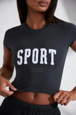 Cap Sleeve Baby Tee In Black -Core Fit Shop BT0834 2 Next Level Black Baby Tee Shirt