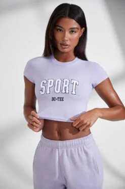 Cap Sleeve Baby Tee In Lavender -Core Fit Shop BT0834 4 Next Level Lilac Top