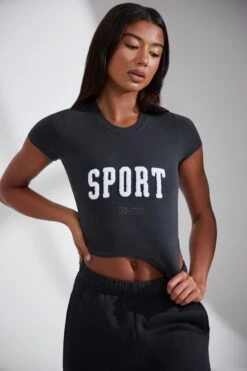 Cap Sleeve Baby Tee In Black -Core Fit Shop BT0834 5 Next Level Black Baby Tee Shirt