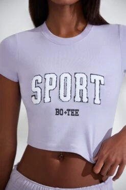 Cap Sleeve Baby Tee In Lavender -Core Fit Shop BT0834 5 Next Level Lilac Top