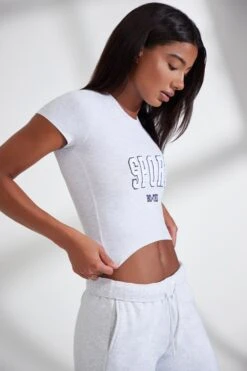 Cap Sleeve Baby Tee In Heather Grey -Core Fit Shop BT0834 7 Next Level Marl Grey Top