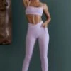 High Waist Wrap Over Leggings In Lilac -Core Fit Shop Look13 3121copy2 bb113921 3f57 4468 bc90 f74384e2e3cd