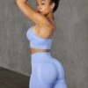 Seamless High Waist Biker Shorts In Blue