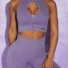 Keyhole Zip Crop Top In Violet -Core Fit Shop Look6 593