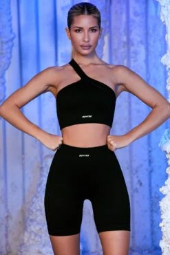 Ribbed Biker Shorts In Black -Core Fit Shop black 8 1 1