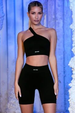 Ribbed Biker Shorts In Black -Core Fit Shop black 9 1 1