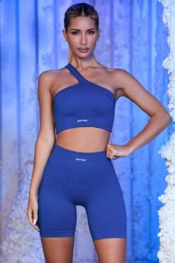Ribbed Biker Shorts In Blue 19 Ribbed Biker Shorts In Blue -Core Fit Shop blue 5 1 1