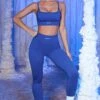 Seamless Full Length Leggings In Blue