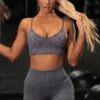 No Limits Seamless High Waisted Shorts In Black Marl 2 No Limits Seamless High Waisted Shorts In Black Marl -Core Fit Shop bt0001 bt0002 5 empower no limits black crop top high waisted shorts workout set main