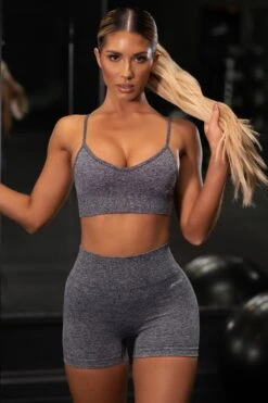 No Limits Seamless High Waisted Shorts In Black Marl