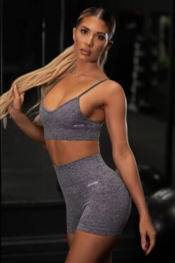 No Limits Seamless High Waisted Shorts In Black Marl 10 No Limits Seamless High Waisted Shorts In Black Marl -Core Fit Shop bt0001 bt0002 7 empower no limits black crop top high waisted shorts workout set 1