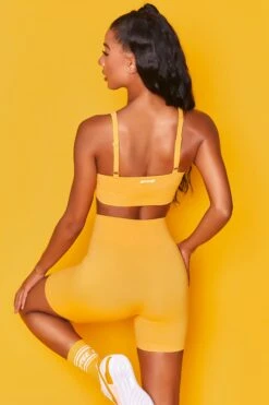 Unleash Seamless Cycling Shorts In Orange -Core Fit Shop bt0020 bt0027 8 orange scoop neckline crop top workout set.jpg 3