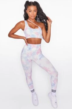 Energy Seamless Full Length Leggings In Tie Dye -Core Fit Shop bt0021 bt0026 2 tie dye strap cross over front crop top logo high waist leggings two piece sportswear 5