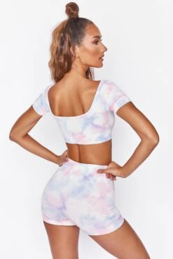 Speed Seamless High Waisted Shorts In Tie Dye 13 Speed Seamless High Waisted Shorts In Tie Dye -Core Fit Shop bt0022 bt0025 8 tiedye short cap sleeve cycling shorts two piece set gym workout wear 3