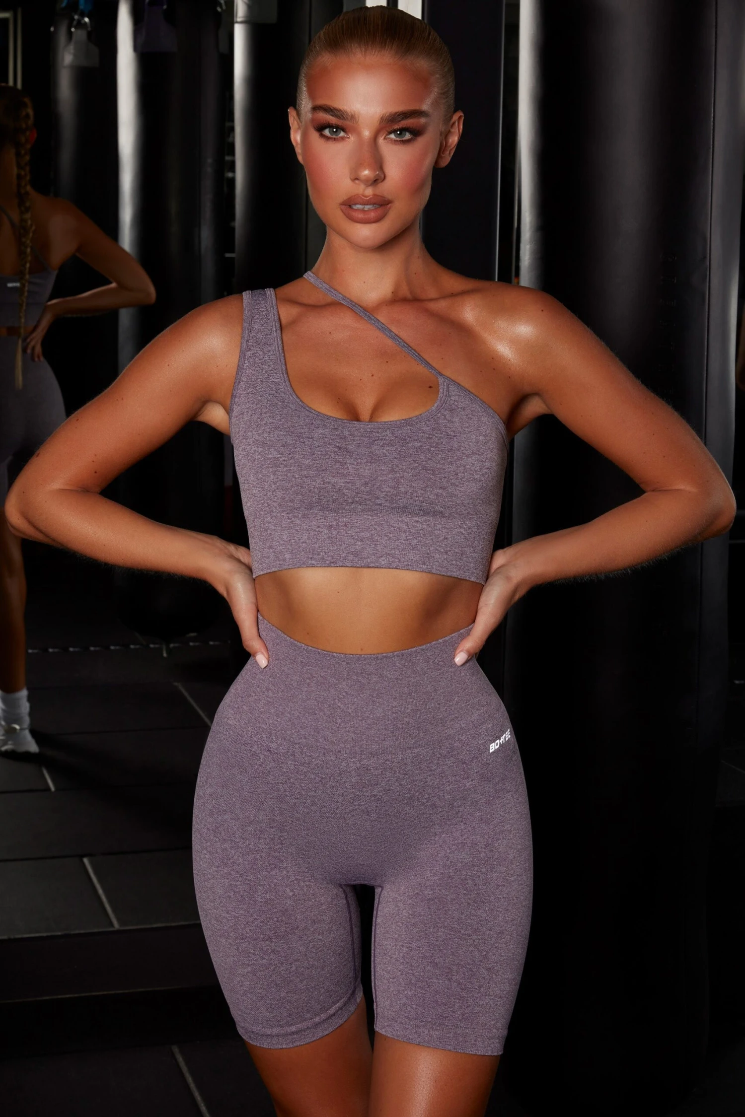 Strive Seamless Asymmetric Crop Top In Purple 3 Strive Seamless Asymmetric Crop Top In Purple