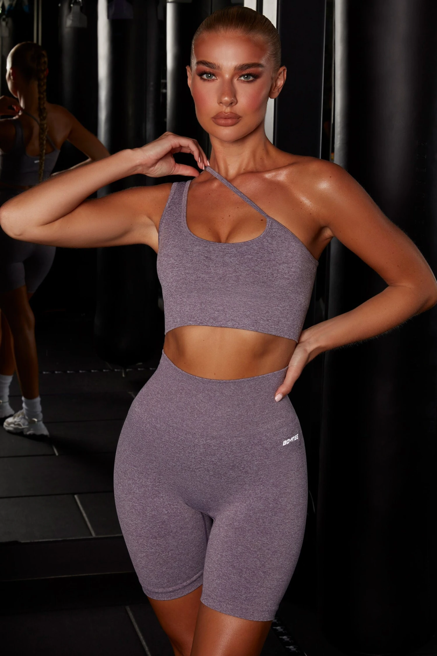 Strive Seamless Asymmetric Crop Top In Purple 5 Strive Seamless Asymmetric Crop Top In Purple - Image 3