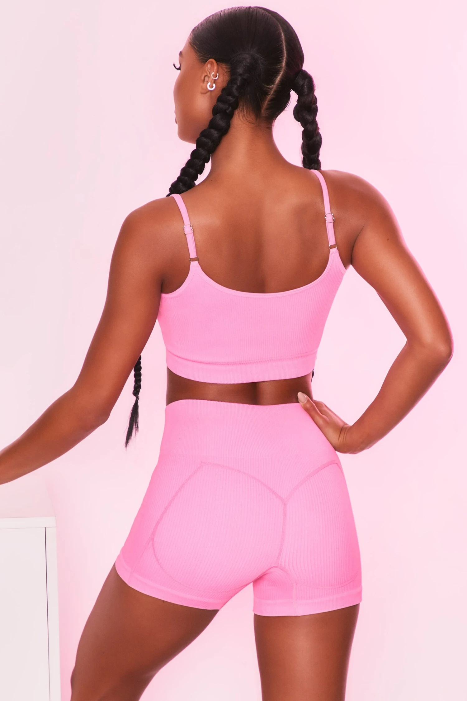 Intense Ribbed Butt Lifting Shorts In Candy Pink 7 Intense Ribbed Butt Lifting Shorts In Candy Pink - Image 5