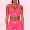 Ribbed Plunge Neck Sports Bra In Hot Pink 1 Ribbed Plunge Neck Sports Bra In Hot Pink -Core Fit Shop bt0135 bt0131 3 be the best strong pink ribbed sports bra high waisted leggings sportswear set 1