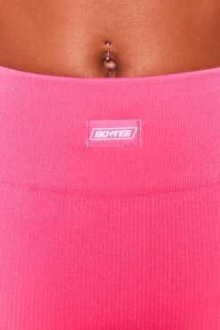 Strong Ribbed Butt Lifting Leggings In Hot Pink -Core Fit Shop bt0135 bt0131 6 be the best strong pink ribbed sports bra high waisted leggings sportswear set