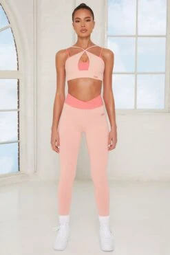 Revive Wrap V Waist Leggings In Pink