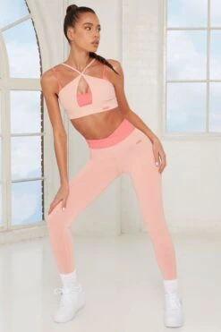 Revive Wrap V Waist Leggings In Pink -Core Fit Shop bt0143 bt0147 3 revive refresh pink bo tee leggings bra sports set