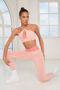 Revive Wrap V Waist Leggings In Pink -Core Fit Shop bt0143 bt0147 9 revive refresh pink bo tee leggings bra sports set