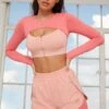 Tulip Hem Running Shorts In Pink -Core Fit Shop bt0144 bt0141 3 healthy pink double layer shorts alive cutout zip crop top 1