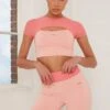 Contrast Waist Cycle Shorts In Pink -Core Fit Shop bt0145 bt0149 1 renew transition pink short sleeve cut open front top cycling shorts sport set 1