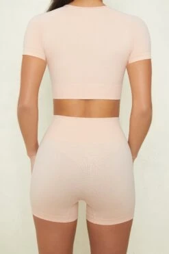 Seamless High Waisted Shorts In Blush