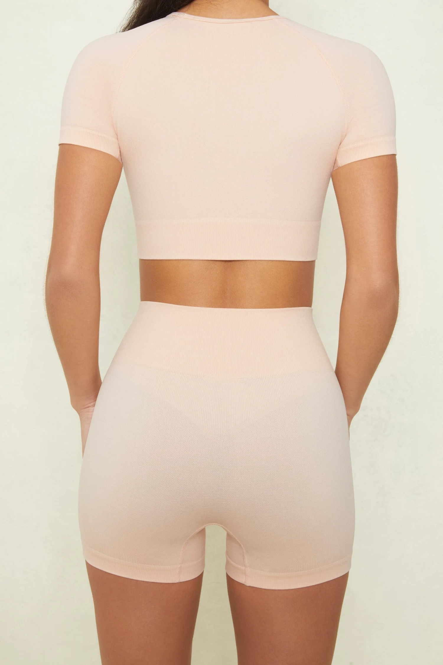 Seamless High Waisted Shorts In Blush 3 Seamless High Waisted Shorts In Blush