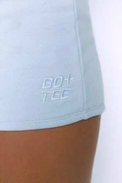 Fitted Sweat Shorts In Cool Blue -Core Fit Shop bt0188 7 do it better cool blue cotton mini shorts