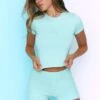 Stay On Top Baby Tee In Light Blue
