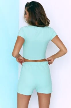 Fitted Sweat Shorts In Light Blue -Core Fit Shop bt0188 bt0200 8 do it better light blue on top 3