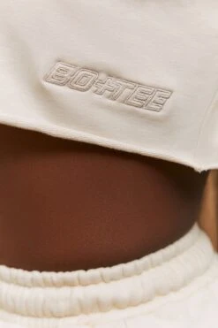 Momentum Raw Hem Cropped Sweatshirt In Sand -Core Fit Shop bt0193 5 momentum sand long sleeved cropped sweatshirt