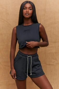 Pocket Jogger Shorts In Black -Core Fit Shop bt0195 2 process black shorts