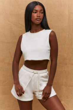 Pocket Jogger Shorts In Ivory -Core Fit Shop bt0195 2 process ivory shorts