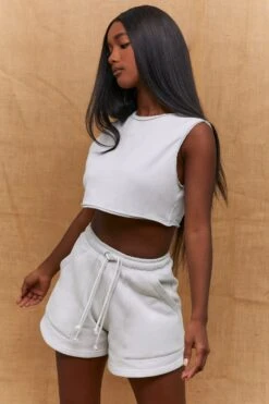 Pocket Jogger Shorts In Grey -Core Fit Shop bt0195 3 process force grey shorts and top