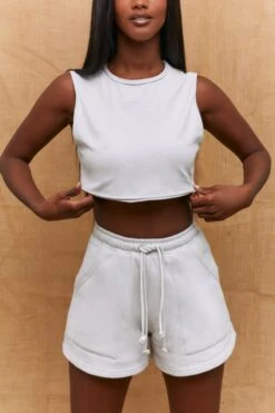 Pocket Jogger Shorts In Grey -Core Fit Shop bt0195 5 process force grey shorts and top